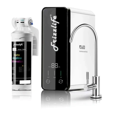 Abbildung von Frizzlife Umkehrosmose Wasserfiltersystem, 600 GPD Schneller Durchfluss, Tanklos, TDS Reduzierung, Kompakt, Alkalisch mineralischer PH Wert, Abflussverhältnis 1,5:1, EU Unterstützung, PD600 TAM3