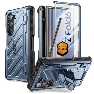Abbildung von SUPCASE Schutzhülle für Samsung Galaxy Z Fold 6 mit S Stifthalter (Unicorn Beetle Pro), [Eingebauter Displayschutz aus gehärtetem Glas &amp; Ständer] [Schutz in Militärqualität] Handyhülle 360 Full Cover