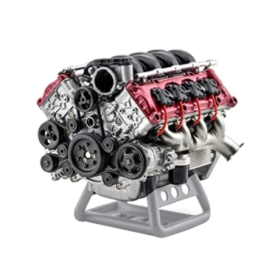 Abbildung von AYAY MAD V8 Motormodell, Simulation Dynamischer Verbrennungsmotor, DIY Montage Modell für AX90104 SCX10MHz Capra VS4 10 Pro/Ultra Auto