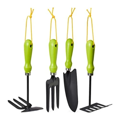 Abbildung von relaxdays Gartenhacke Gartenwerkzeug Set 4 teilig
