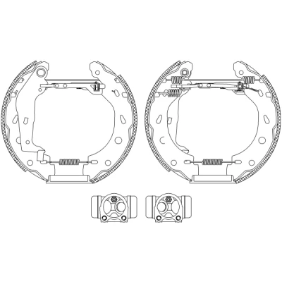 Abbildung von TEXTAR Shoe Kit Pro 84057400 Bremsensatz, Trommelbremse mit Radbremszylinder, Stellelement SMART: City Coupe