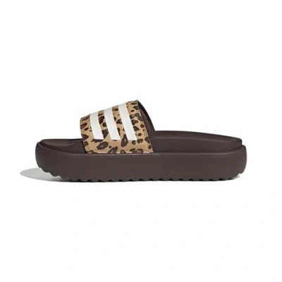 Abbildung von adidas Women&#039;s Adilette Platform Slides Flip Flop, Shadow Brown/FTWR White/Magic Beige, 40 EU, Brown Ftwr White Magic 2/3 EU