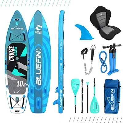 Abbildung von Bluefin Cruise Carbon SUP Board Set Aufblasbares Stand Up Paddle 6 Zoll Dick Fibre Paddel Kajak Sitz Komplettes Zubehör…