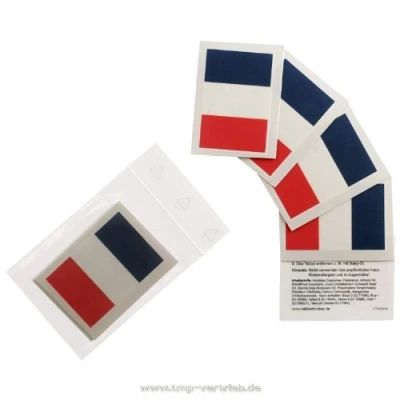 Abbildung von 5 x Frankreich Fan Tattoo Fahnen EM 2021 France Flag (5)