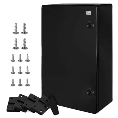 Abbildung von BOXEXPERT ABS Kunststoff Gehäuse, IP65, Wandschrank, Industriegehäuse, Leergehäuse, 600x400x200mm, schwarz, Montageplatte, Verriegelung, Gehäuse der Serie Fleet