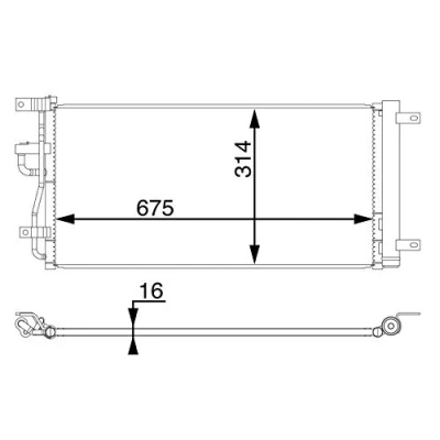 Abbildung von MAHLE ORIGINAL AC 66 000S Klimakondensator ohne Dichtung mit Trockner 675 CHEVROLET: Captiva, OPEL: Antara