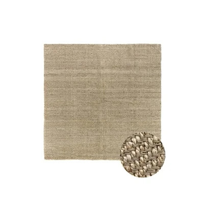 Abbildung von HAMID Jute Teppich, Alcazar Teppich 100% Natürliche Jutefaser Handgewebt, Weicher und Hohe Festigkeit für Wohnzimmer, Esszimmer, Schlafzimmer, Flurteppich Natürlich (250x250cm)