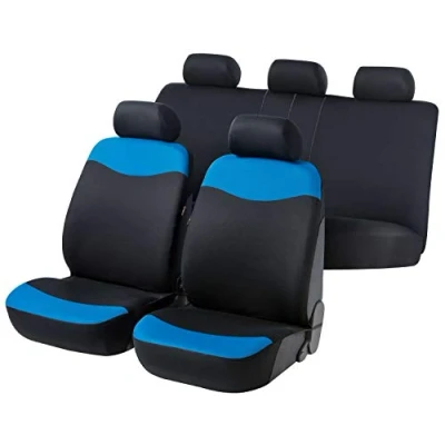 Abbildung von Walser 12577 Autositzbezug Bella, Schwarz Blau, Komplett Set