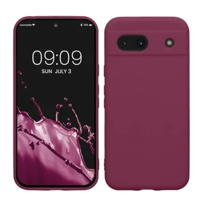 Abbildung von kwmobile Handyhülle kompatibel mit Google Pixel 8a Hülle Handy Case aus weichem Silikon in Magenta Lila