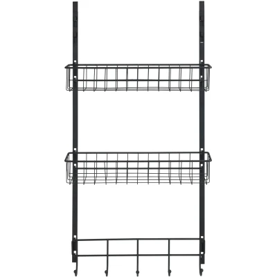 Abbildung von WENKO Türregal, für zus. Stauraum, mit 2 Ablagekörben und 5 Haken, Industrial Style