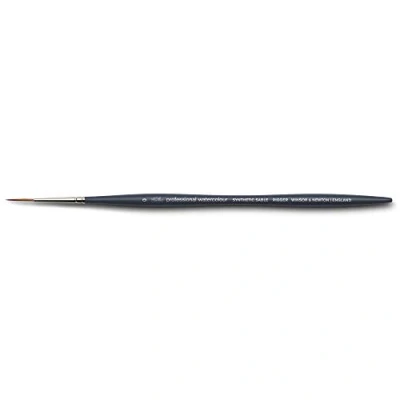 Abbildung von Winsor &amp; Newton 5011300 Professional Aquarellpinsel, Malpinsel für Aquarellfarben mit synthetischen Fasern, ergonomischer Griff, langlebig formstabil, kurze Stiel Takelagepinsel Nr. 0, Grau