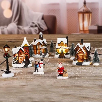 Abbildung von Weihnachtsstadt LED Beleuchtung Weihnachtsdorf Weihnachtsszene Dekoration Deko