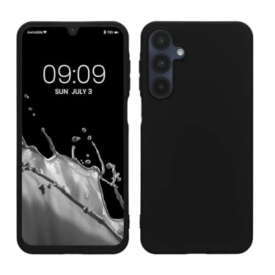 Abbildung von kwmobile Hülle kompatibel mit Samsung Galaxy A16 5G weiches TPU Silikon Case Cover geeignet für kabelloses Laden Schwarz