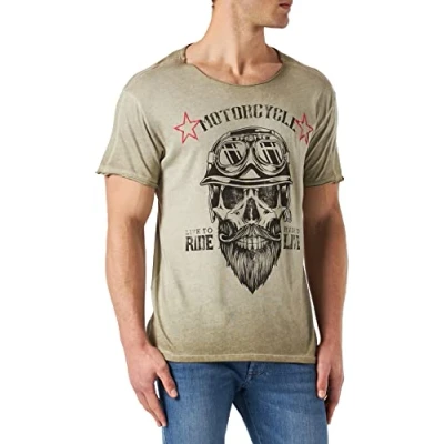 Abbildung von KEY LARGO Herren Mt Bearded Biker T Shirt, Mil.green (1502), XXL EU