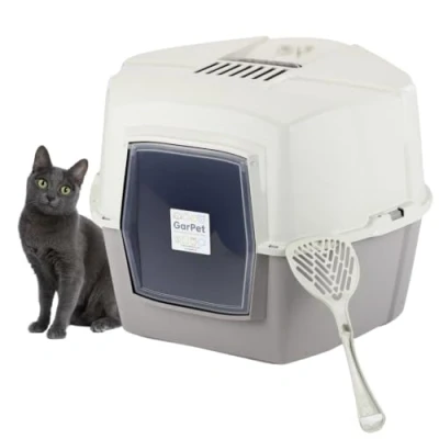 Abbildung von GarPet Katzenecktoilette Eck Katzentoilette Katzenklo Ecke mit Deckel XXL Hauben Toilette