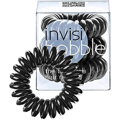 Abbildung von Invisibobble Traceless Haargummi und Armband, true black, 3 Stück