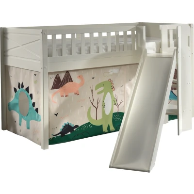 Abbildung von Vipack Hochbett &quot;Scott&quot;, (Made in Europe), m. Rutsch /Leiterturm, LF 90x200 cm, Vorhang, Tunnel, 7 Designs