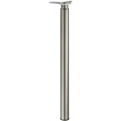Abbildung von Gedotec Möbelfuß Edelstahl Finish Tischbein höhen verstellbar +180 mm Tischfuß Metall Modell H1730 Verstellfuß Höhe 700 880 Rohr Ø 60 1 Stück Teleskopfuß inkl. Befestigungsmaterial