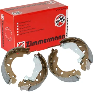 Abbildung von ZIMMERMANN 10990.149.8 Bremsbacken 200 32 mit Hebel, Foto entspricht Lieferumfang TOYOTA: Yaris I Schrägheck, Aygo, CITROËN: C1 I, II