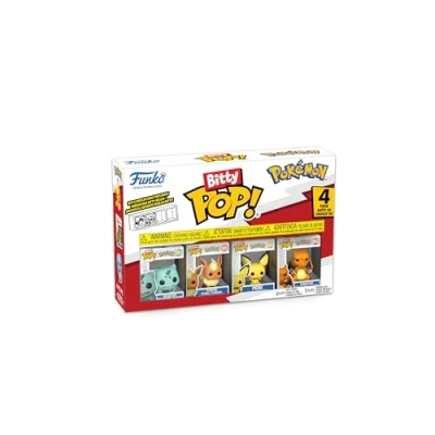 Abbildung von Funko Bitty Pop! Pokemon Bulbasaur 4PKund eine Überraschungs Mini Figur 0.9 Inch (2.2 cm) Sammlerstück Stapelbares Display Regal Inklusive Geschenkidee Party Tüten Strumpf