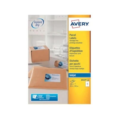 Abbildung von AVERY Zweckform schnelltrocknende Adressetiketten für Tintenstrahldrucker 4 pro Blatt 139 x 99,1 mm 400 Etiketten weiß