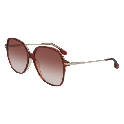 Abbildung von Victoria Beckham Damen VB613S 607 Sonnenbrillen Acetat Rot Quadratisch Schattiert