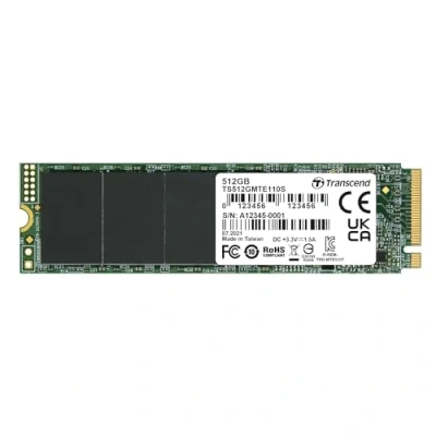 Abbildung von Transcend 512GB PCIe™ Gen3 x4 M.2 SSD 2280 für High End Anwendungen (Gaming, digitale Audio und Videoproduktionen, etc.); schnelle Übertragung (bis zu 1.700 / 1.400 MB/s) TS512GMTE110S