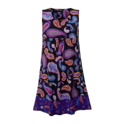 Abbildung von Ulla Popken Paisley Sleeveless Freizeitkleid, Damen, Größe: 46/48, Inky blue