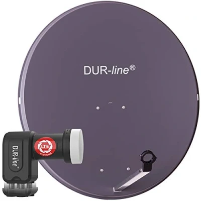 Abbildung von DUR line MDA 90 Anthrazit Digiatale 4 Teilnehmer Satellitenschüssel Komplett Anlage mit +Ultra Quad LNB [Camping, Astra 19,2, DVB S/S2, Full HD, 4K, 3D]