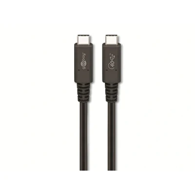 Abbildung von goobay 60200 USB4 Kabel Gen 3x2 / USB C auf Schnellladekabel 100W 20V 5A 40 Gbits Datenübertragungsrate Zertifiziertes USBC 4.0 1m