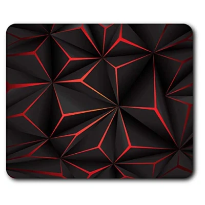 Abbildung von Destination Vinyl ltd Futuristisches Mauspad für Computer, PC, Laptop, Gaming, Büro, Zuhause, Schreibtisch, Zubehör, Gadget 12953, Schwarz und Rot