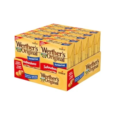 Abbildung von Werther&#039;s Original 10 x 42g Box Zuckerfreie Sahnebonbons mit leckerem Karamellgeschmack
