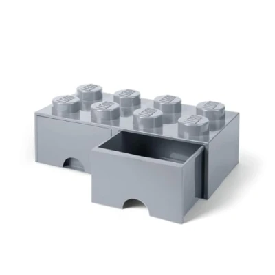 Abbildung von LEGO® Aufbewahrungsbox mit Schubladen Grau 50x25x18 cm