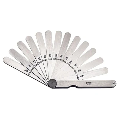 Abbildung von Starrett 467 Dickenmessgerät Set mit geraden Blättern, 0,0015 0,2&quot; Dicke, 4 1/2&quot; Länge, 13 Blätter