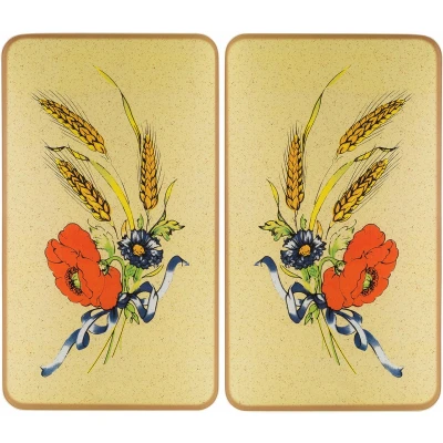 Abbildung von WENKO Herd Abdeckplatte &quot;Kornblumen&quot;, (Set, 2 tlg.), rutschfesten Spezialfüße