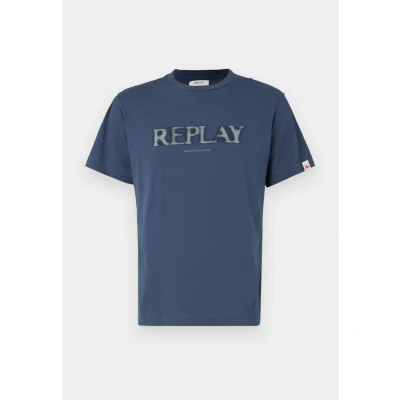 Abbildung von Replay Tshirt print, Herren, Größe: Medium, Medium blue