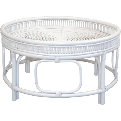 Abbildung von HOFMANN LIVING AND MORE Couchtisch, Rattan Couchtisch mit oder ohne Glasplatte lieferbar