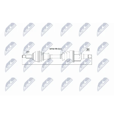 Abbildung von NTY NPW FR 013 Antriebswelle Vorderachse links 632 91 FORD: MONDEO 3 Kombi, 3, Stufenheck