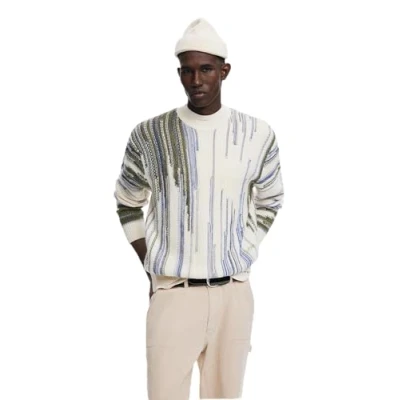 Abbildung von Desigual Herren 25SMJF03 Sweatshirt, White, M
