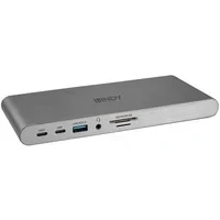 Abbildung von LINDY DST Pro 5K, USB C Laptop Dockingstation mit 3 (4K) oder Display für HP Mac Acer Dell Asus 2 DisplayPort, HDMI, 4, Geräteladung, Audio, SD, microSD, Gigabit LAN, 43349