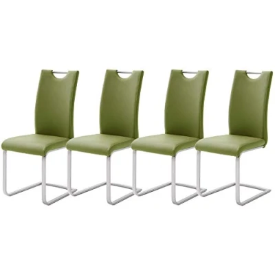 Abbildung von Robas Lund Esszimmerstühle 4er Set Grün Olive Schwingstuhl Set, Stuhl bis 120 kg belastbar