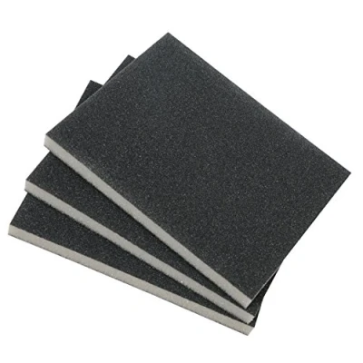 Abbildung von kwb 3 tlg. Schleifschwamm Set mit feiner, mittlerer &amp; grober Körnung für Holz und Metall Schleif Papier trocken nass einsetzbar