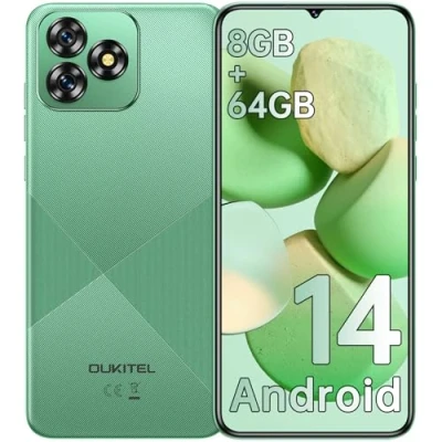 Abbildung von OUKITEL C53 Android 14 Smartphone Ohne Vertrag 8GB+64GB/1TB erweiterbar Handy Vertrag, Octa Core 6,6&quot; HD+ Smartphone, 13MP+5MP Kamera 4300mAh, 4G Dual SIM Simlockfreie Handys, Gesicht/GPS, Grün