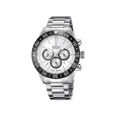 Abbildung von Festina Chronograph Keramik Kollektion, F20575/1, Armbanduhr, Quarzuhr, Herrenuhr, Stoppfunktion, Edelstahlarmband