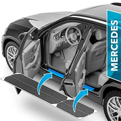 Abbildung von uProtect Auto Einstiegsleisten Schutz für Mercedes Benz GLA 2 (II) H247 I 2020 2025 Schutzfolie Autotür Zubehör Zierleisten Lackschutzfolie Carbon Schwarz