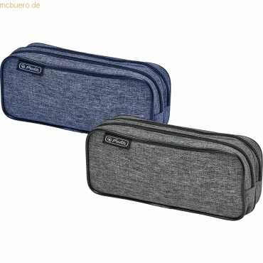 Abbildung von Herlitz® Schulmäppchen Kulturbeutel Reißverschluss Tasche Etui Stiftehalter Organizer Federn Stifte Zubehör Robust Kinder Jugendliche Knitted Fabric, multicoloured,