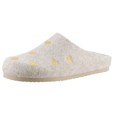 Abbildung von BIO Life Panal Clog, Hausschuh, Homeslipper mit Herzchen Stickerei