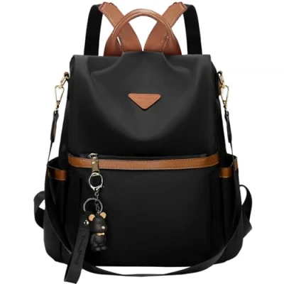 Abbildung von Leathario Rucksakck Damen klein,Diebstahlsicher Cityrucksack,PX4 Wasserdichtere Rucksackhandtasche,Eleganter Tagesrucksack für Büro,Pendeln,Arbeit,Backpack Women Reisen,Einkaufen,Schwarz