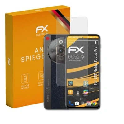 Abbildung von atFoliX Panzerfolie kompatibel mit ZTE Nubia Focus Pro Schutzfolie, entspiegelnde und stoßdämpfende FX Folie (3X)