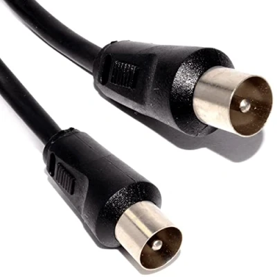 Abbildung von CABLEPELADO TV Antennenkabel, Stecker auf Stecker, gerade, Koaxialkabel, kompatibel mit TV, Decoder, Buchsen, 75 Ohm, Schwarz, 2,50 m